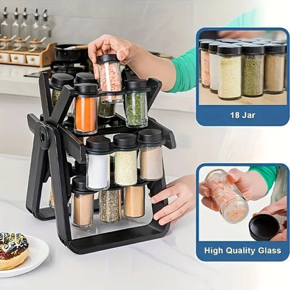 ✨✨Descubre la solución perfecta para mantener tu cocina organizada y elegante con el Organizador Giratorio de Especias con 18 Tarros. ✨✨✨